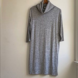 Gray Gap quarter sleeve cowl neck sweater dress